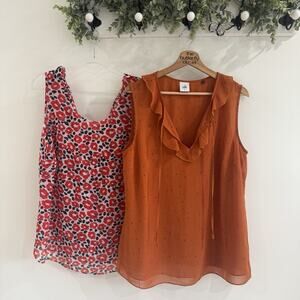 Cabi # 3764 Sprinkle Top & Flip side Tank Bundle Large Business Casual Work AB